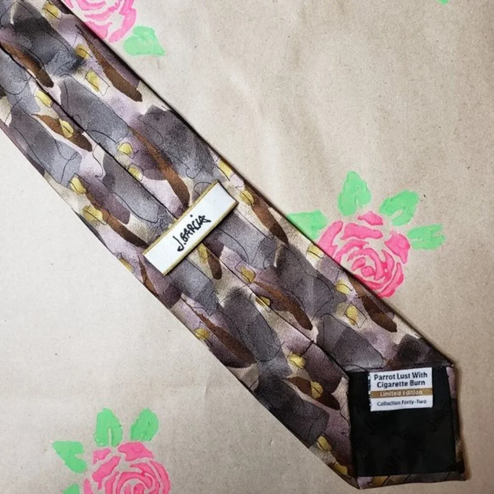 J. Garcia Tie Parrot Lust With Cigarette Burn Collection Forty-Two Neck Tie